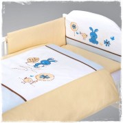 5-dielny posteľný komplet 135x100cm, Zajačik/béžovo-modrý
